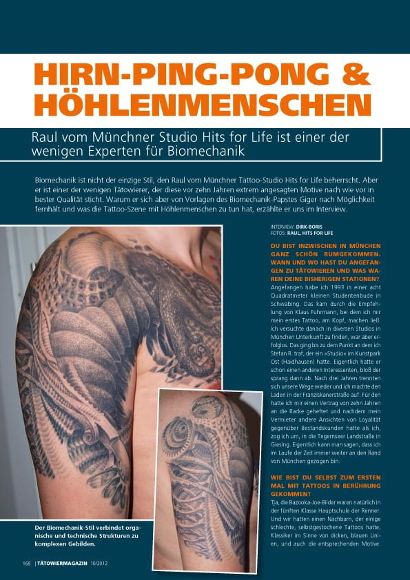 Shit for Life Tattoo Hits for Life Tattoo , it for Life Tattoo, Raul München Biomechanik die 10 besten Tätowierer Deutschlands