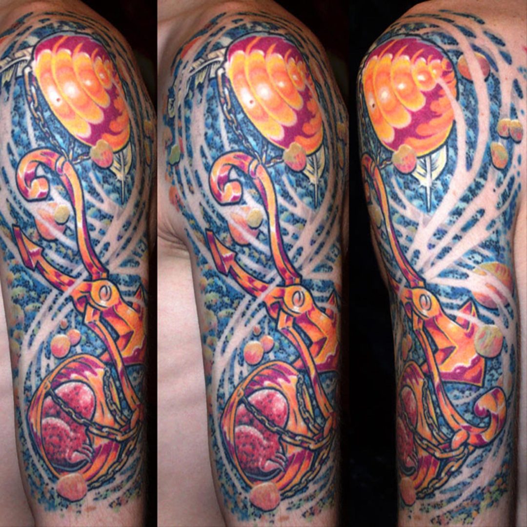 Waage mit Kosmos Tattoo