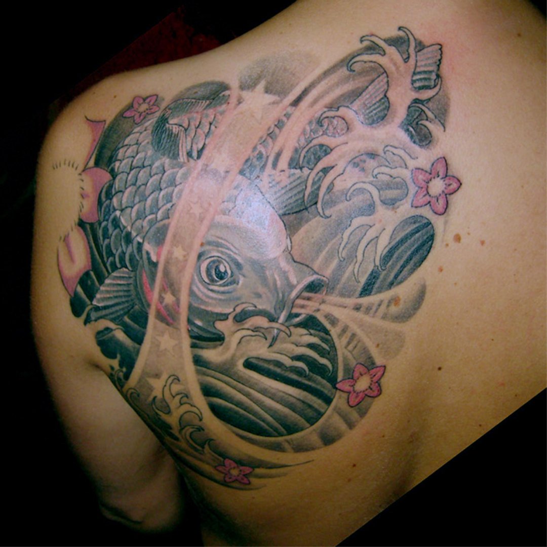 Koi Cover-Up Tattoo
