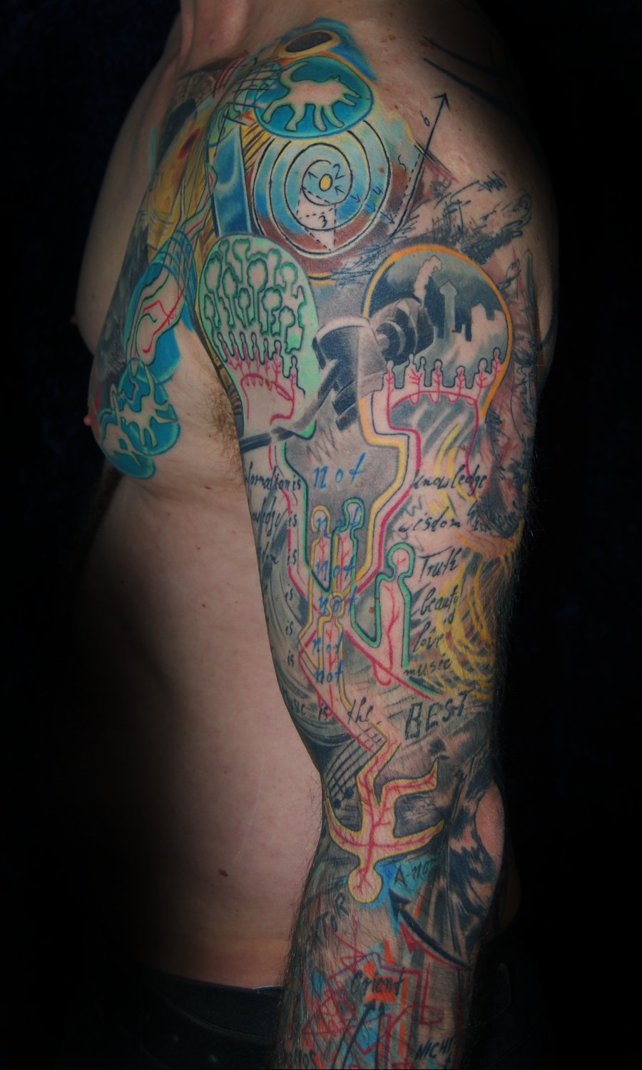 Ganesha Tattoo München it for Life Raul Einzel 1 Bett Musik is the Best Zappa Plattenspieler Hund<br />
Zyniker Trash Art Tattoo Kunst Kandinski Collage it for Life shit for life hits for life tattoo Raul München