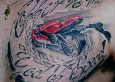 Motorrad Tattoo “ Offer to the Gods of Speed „