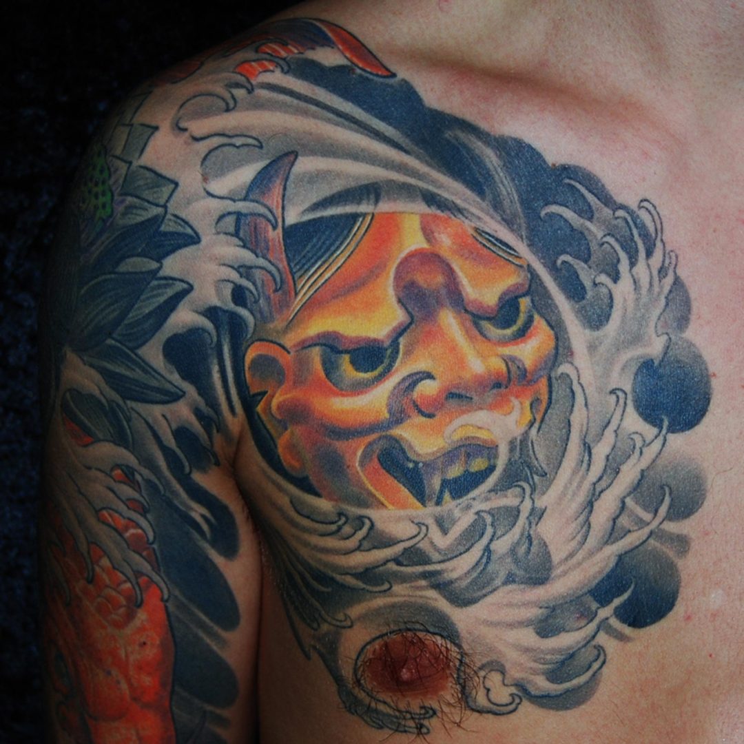 japanische Hannya Maske Tattoo München