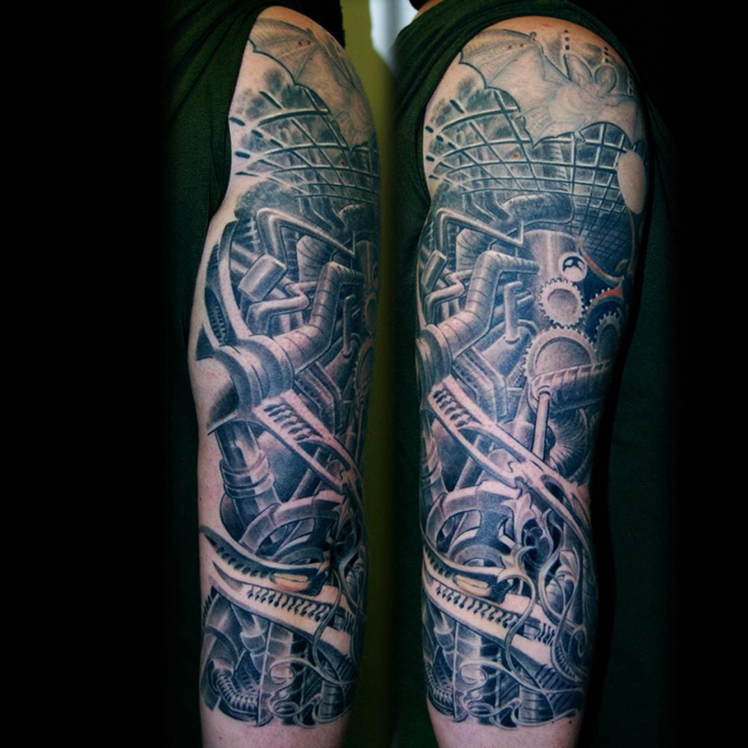 Biomechanik Fabrik Rohre Tattoo