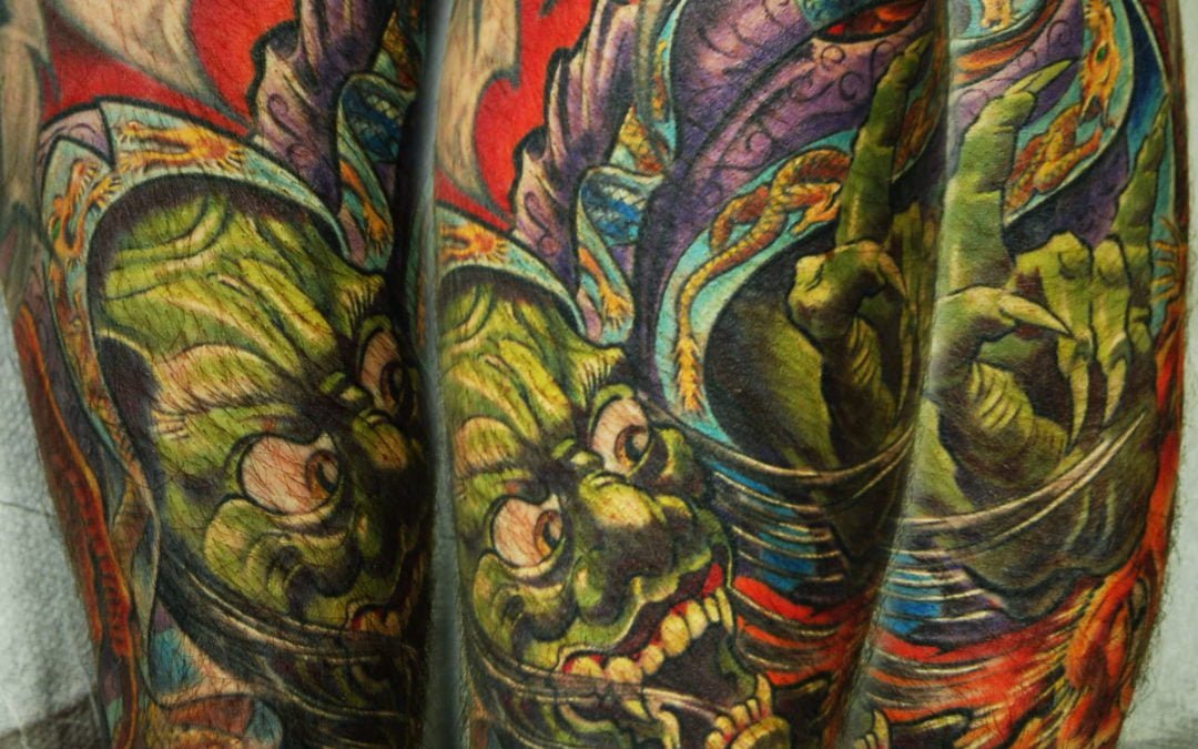 japanischer Oni Dämon Tattoo München
