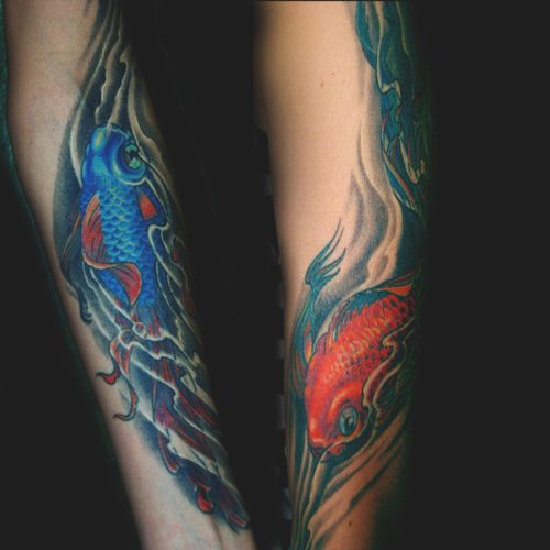 hit for life hits for life raul München Bayern Deutschland, asiatische Tattoo Fische yin und yang wasser