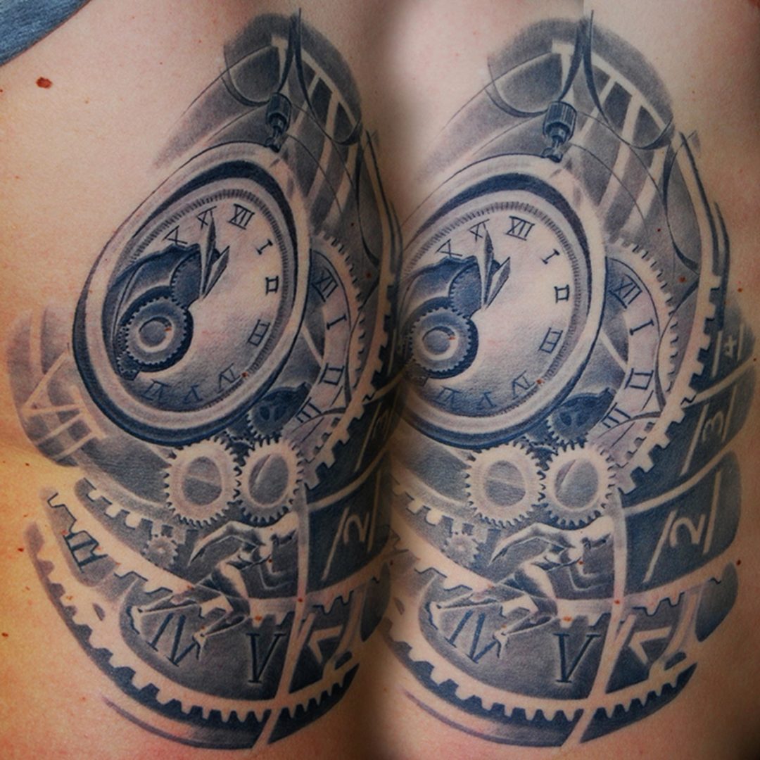 Uhr Lauf gehen die Zeit Tattoo
