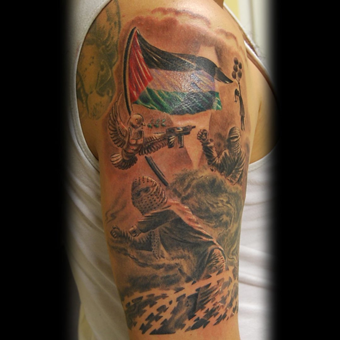 Steine Schmeißende Palästinenser Tattoo