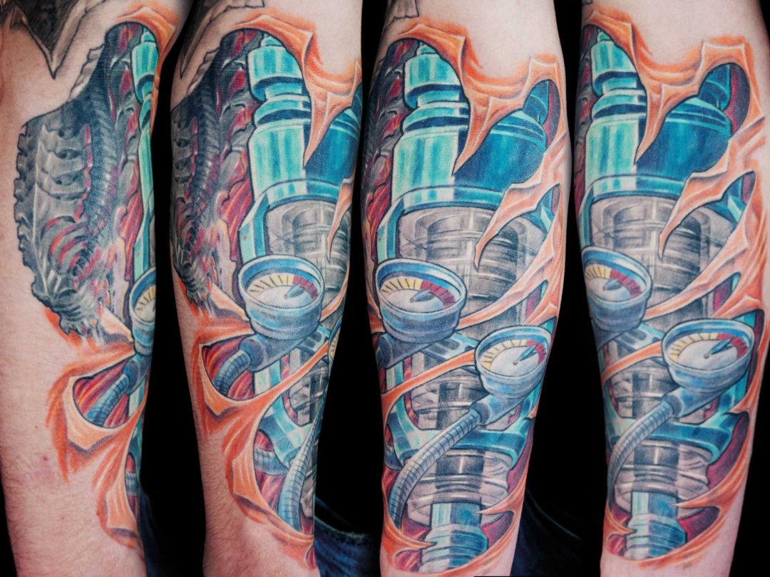Druckkolben Biomechanik Tattoo