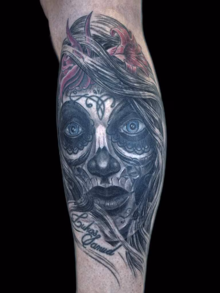 la-catrina-tattoo-gedenken-schwester an La Catrina Cover-up Tattoo