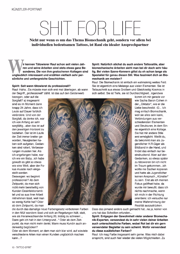 Raul Beyer Tattoo Spirit Cover-up Spezialist Allrounder München