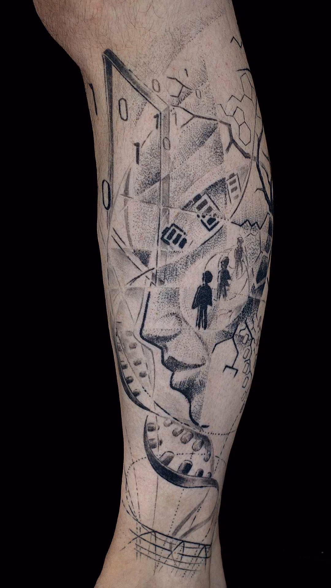 Abstrakte Alien Augen Tattoo